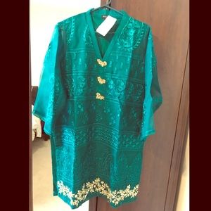 New Agha Noor sea-green kurta top size large